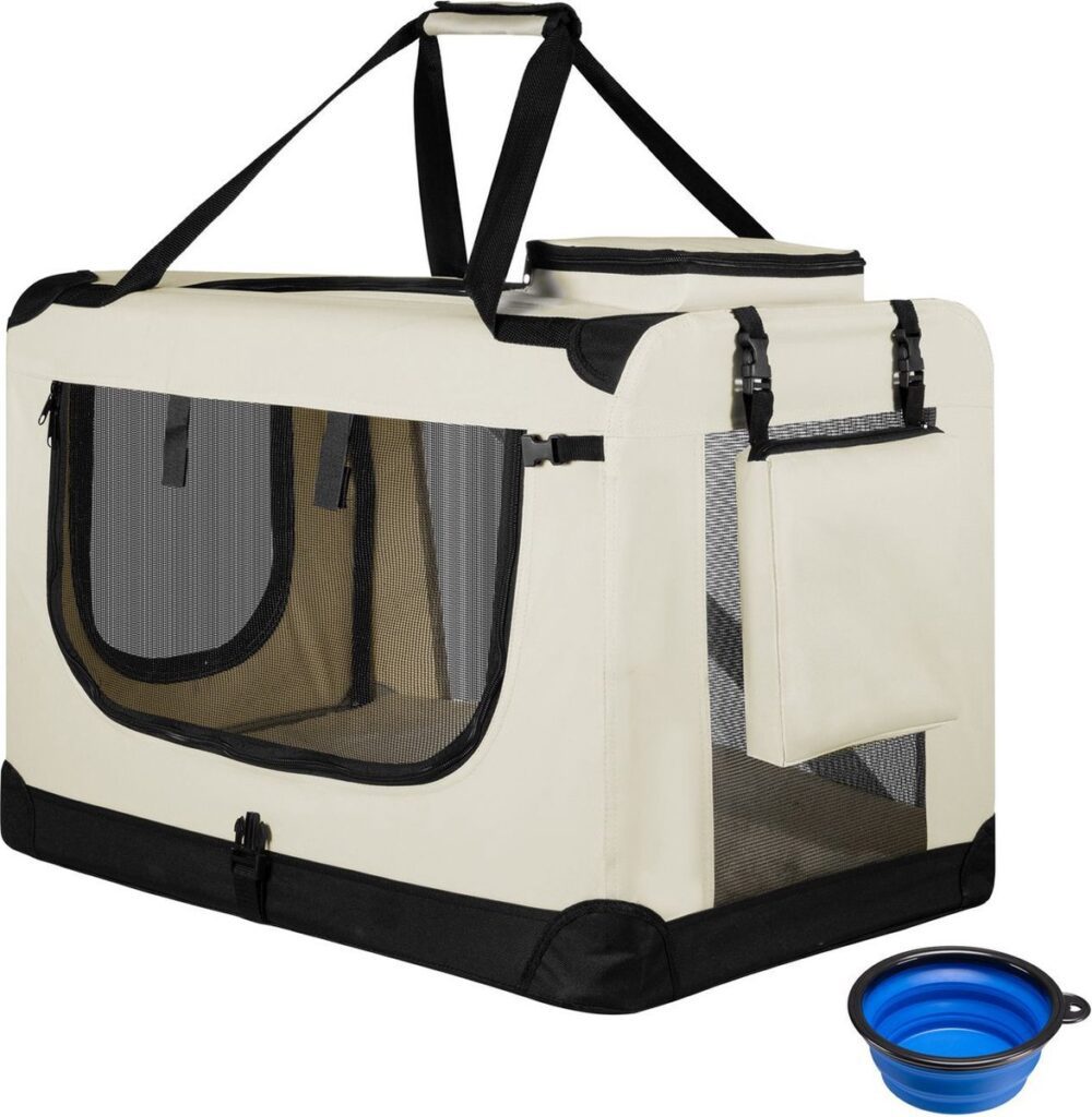 Vouwbare hondentransportbox Lassie beige.
